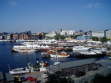 View from the fortress Akershus to the quay Rådhusbrygga