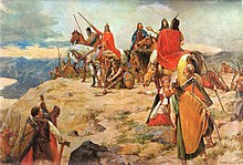 Arrival of the Croats at the Adriatic Sea (Historicist painting by Oton Iveković, 1905)