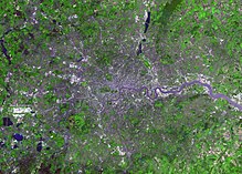 London as seen from the Terra satellite