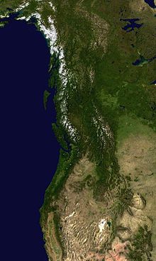 Vista de satélite del noroeste del Pacífico