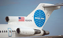 Chvostová časť lietadla Boeing 727 spoločnosti Pan Am