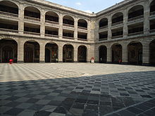 View into the courtyard of work