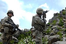 Soldiers in the mountains of Afghanistan