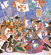 Petar Lubarda "Kosovski boj" (1953), wall fresco in the Festive Hall of the New Castle in Belgrade