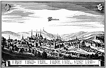 Merian engraving, Pforzheim 1643