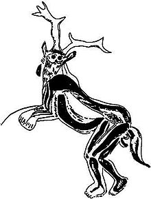 Stone Age cave painting in Les trois frères cave with hunter context: "Lord of the animals" or shaman?