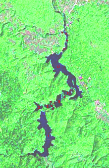 Näkymä järvistä satelliittikuvassa