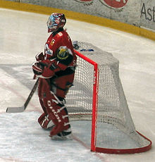 El portero de los Redhawks de Malmö, Pontus Sjögren.  
