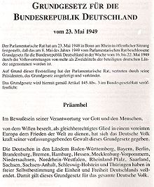 Grundlagen för Förbundsrepubliken Tyskland