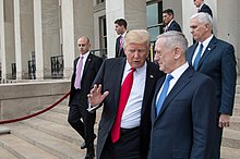 Trump, James N. Mattis and Mike Pence, January 2017.