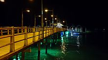 Puerto Ayora à noite na Ilha de Santa Cruz, nas Ilhas Galápagos, no Equador.