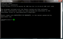 PuTTY führt eine Sitzung unter Windows Vista aus.