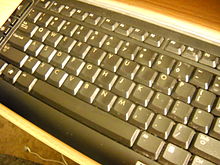Počítačová klávesnice QWERTY s americkým rozložením.