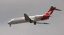 QantasLink Boeing 717-200 landet auf dem Flughafen von Perth