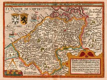 Map of the county of Flanders from 1609
