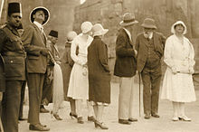 The Queen of Romania Marie of Edinburgh with Howard Carter after the discovery of Tutankhamun's tomb in Egypt
