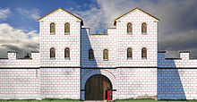 Noric Limes: Attempted reconstruction of the north gate of Fort Favianis according to the findings of 1996 to 1997 (Variant B)