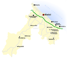 Mappa della provincia di Rimini