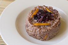 Ризото с радикио и портокали