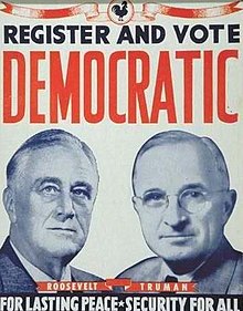 Plakát Roosevelt/Truman z roku 1944