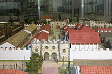 Diorama of the Roman fort of Neuss in the pewter figure department of the open-air museum Roscheider Hof