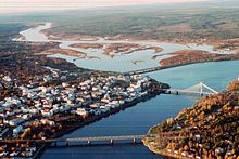 City centre at the confluence of the Ounasjoki and Kemijoki rivers