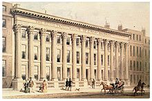 Clădirea Royal Institution de pe Albermarle Street, Londra, în jurul anului 1838