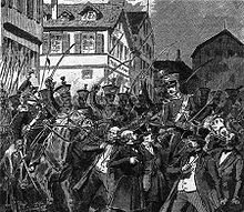 The dissolution of the rump parliament by Württemberg troops - after a book illustration from 1893