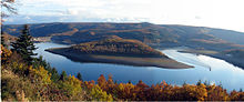 Rurst Reservoir in the Eifel National Park, since 2004 the first national park in North Rhine-Westphalia