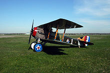 SPAD XIII în culorile Escadronului 94 Aero. Aeronava este marcată ca fiind aeronava lui Eddie Rickenbacker.  