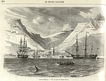 Sveta Helena: zaliv Jamestown leta 1858.