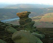 The Salt Cellar, sorakivinen tor Derwent Edgessä Peak Districtissä, Englannissa.