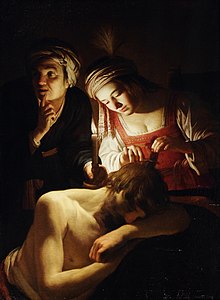 Sansón y Dalila Gerard van Honthorst, 1615  