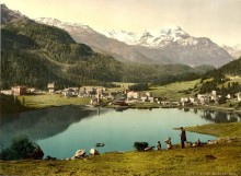 St. Moritz bath, around 1900