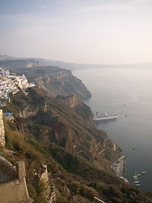 Caldera-væggen på øen Santorini.