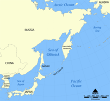 Mappa del mare di Okhotsk