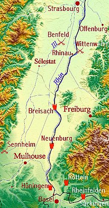Important battlefields on the southern Upper Rhine 1638