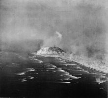 Part of the invasion fleet off the island