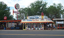 Pohled na Delgadillo's Snow Cap Drive-In v roce 2009