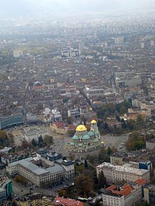 Aerial view of the city centre