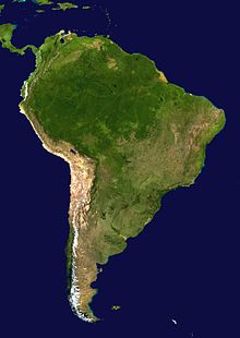 Satellite image of South America