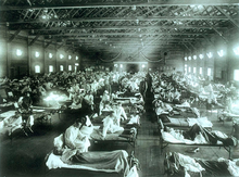 Ospedale militare durante la pandemia di influenza spagnola del 1918.