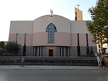 Roman Catholic Cathedral of St. Paul, on Zhan D'Ark Boulevard, on the banks of the Lana River