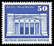 Neue Wache na vzhodnonemški znamki iz leta 1973