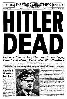 Amerikan gazetesi The Stars and Stripes'ın 2 Mayıs 1945 tarihli kapağı
