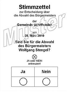 Sample ballot for deselection (2010)