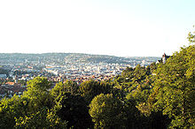 View from the Weinsteige to the Höhenpark Killesberg