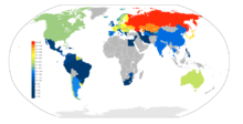 Pašnāvību skaits pasaulē 2009. gadā. Pelēkās zonas ir tās, par kurām ir maz datu vai to nav vispār.