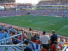 Una partita di rugby league allo stadio di Lang Park.