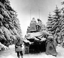 Armored reconnaissance unit of the 82nd U.S. Airborne Division at Heeresbach